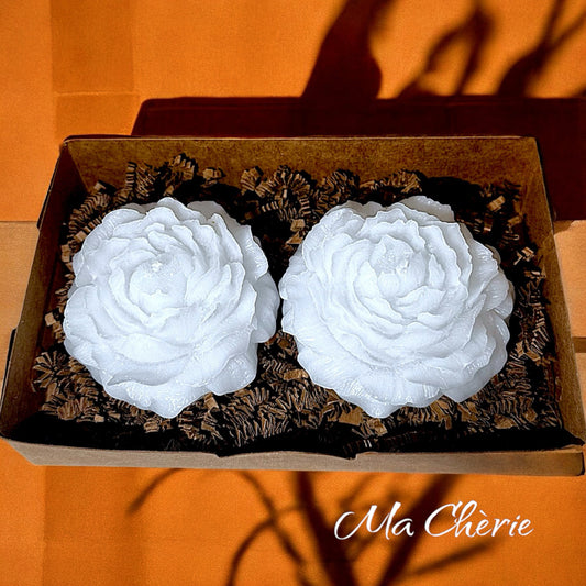 Peony Flower Candle Duo – Personalized Fragrance & Color Options